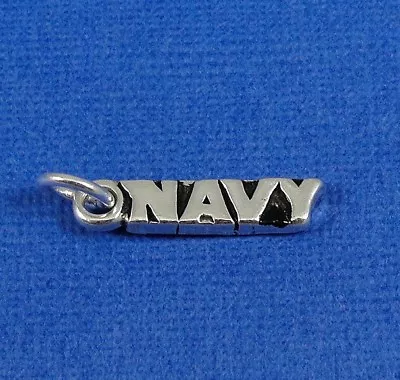 925 Sterling Silver Navy Charm - US Military Pendant Jewelry NEW • $12.95