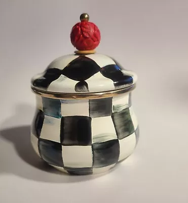 MacKenzie Childs Courtly Check Enamelware Lidded Sugar Bowl • $70