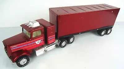 Vintage Nylint Silver Knight Express Metal 24  Red Semi Truck Trailer - READ • $39.99