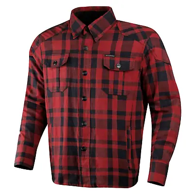 Mens Biker Motorcycle Shirt Lumberjack Rider Jacket Lined With Kevlar CE Armour • $105.36