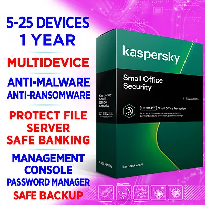 £218.99 • Buy Kaspersky Small Office Security V8 5-25 Devices 1-3 Server 1 Year, FULL EDITION