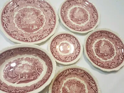 Mason's Patent Ironstone  (Vista) Set Of 5 Plates And 1 Bow  • $55