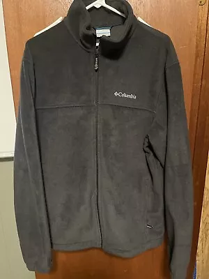 Columbia FLEECE Jacket  DARK GREY Full Zip Zipped Pockets MEN'S Size LARGE  • $12.99