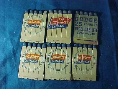 6 Rows 1939-41 PLYMOUTH + DODGE Unused FEATURE MATCHES No Covers • $9.95