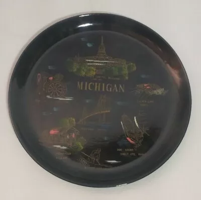 Kenmar Plastic State Souvenir Serving Tray Michigan. 10 1/2  W. • $7.50