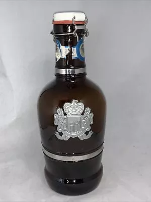 2-Liter West German Glass Growler W/Coat Of Arms Flip-top • $15