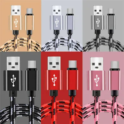 Braided USB C Type C Android Fast Charge Charger Cable For Samsung Lead 1m 2m 3m • $7.37