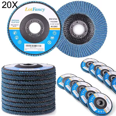 20x 4.5  4-1/2 Flap Disc 40 Grit Angle Grinder Sanding Grinding Wheels Discs • $25.99