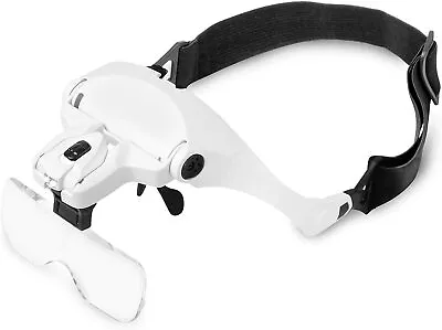 LED Illuminated Hands Free Head Visor Magnifier Glasses Warhammer Model Painting • £37.99