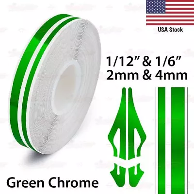 GREEN CHROME Roll Vinyl Pinstriping Pin Stripe Car Motorcycle Tape Decal Sticker • $9.95