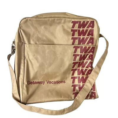 TWA Trans World Airlines Vintage Getaway Vacations Carry On Bag Tote • $32