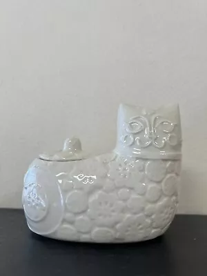 Vtg Max Factor Primitif Cat ‘n Candle Holder Trinket Box Ceramic Atomic • $23