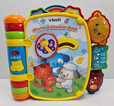 V Tech Rhyme Discover Interactive Book Toddler Learning Music Animals Toy Fun • $8.88