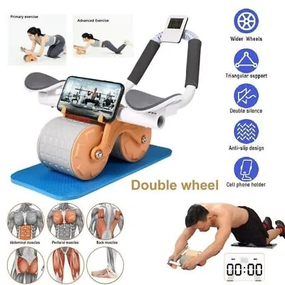 Automatic Rebound Abdominal Core Wheel Ab Roller Elbow Support  W/ LCD Exercise • $33.85