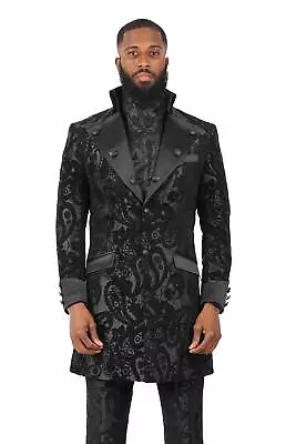 BARABAS Men's Paisley Peak Lapel Luxury Embroidered Blazer 2LBL01 • $374