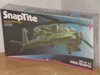 Monogram Snaptite Desk Top Apache Helicopter Airplane Model Scale 1:72 Sealed • $29.50