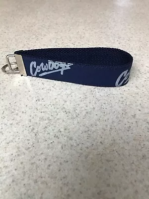  Key Ring Fob - Wristlet Style - Silver Cowboys On Navy Blue - Dallas Cowboys • $7.99