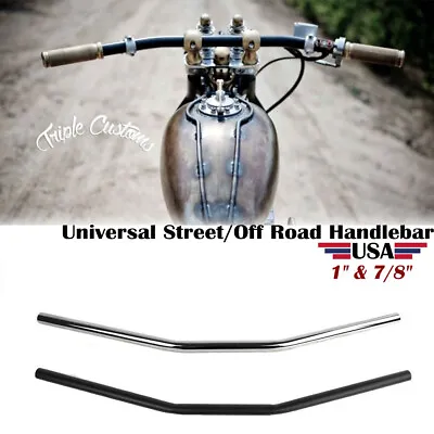 1  7/8  Motorcycle Handlebar Flat Type Drag Bars For Chopper Bobber Cafe Racer • $28.50