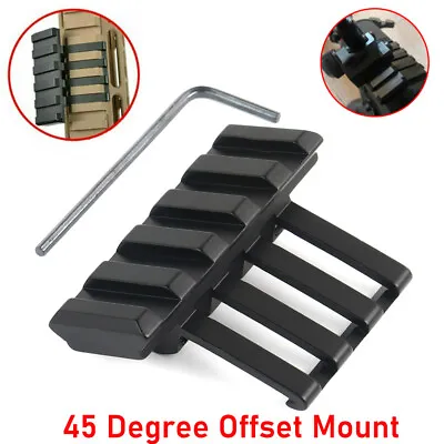 Tactical Low Profile 45 Degree Offset Angle Mount For 20mm Picatinny Weaver Rail • $39.79