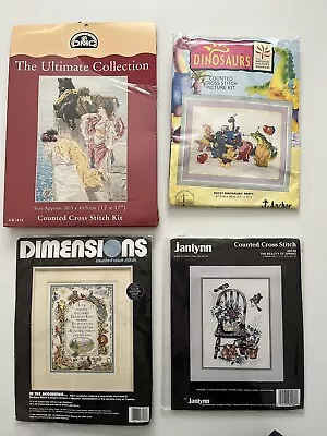 Bundle Of 4 Unused Cross Stitch Kits DMC Janlynn  Dimensions & Anchor • £35