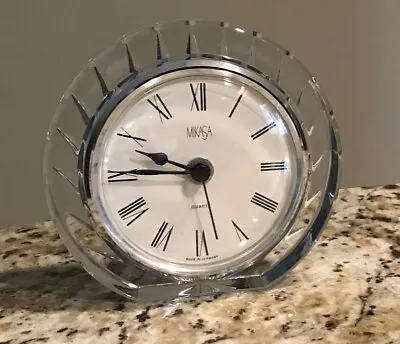 Mikasa Crystal Quartz Glass Table Clock Made In Germany Works  • $15.99