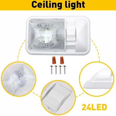 RV Interior 12v Light Frosted Clear Dome Camper Waterproof Trailer Marine 24-SMD • $11.99
