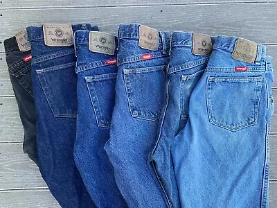 Lot Of 6 Pr Vintage Wrangler Denim Jeans Mens 30x30 • $75