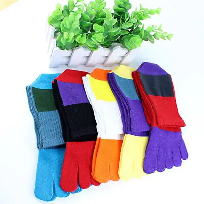 1/5Pair Mens Cotton Five Finger Toe Socks Autumn Winter Casual Soft Breathable# • £5.34