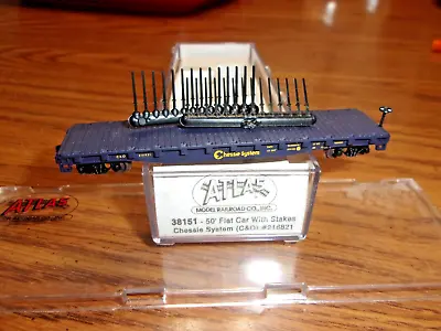 Atlas B 38151 N-scale Chessie System Flatcar W/Stakes #216821 • $13.75