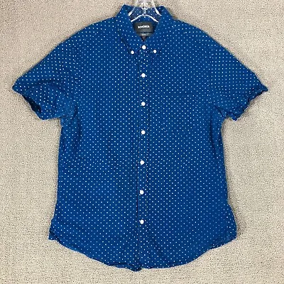$14 • Buy Bonobos Shirt Mens Large Slim Fit Blue Polka Dot Button Up Seersucker Casual
