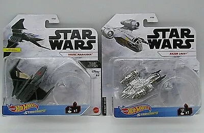 Star Wars Hot Wheels Starships Havoc Marauder & The Razor Crest Set Of 2 • $35