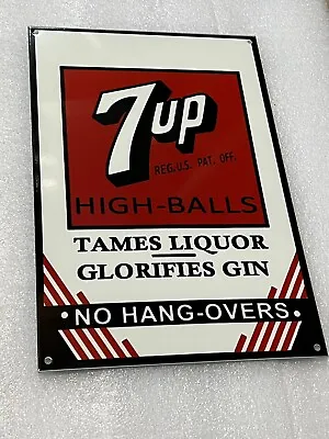 12in 7up Gin Coctail Heavy Steel Vintage Style Metal Sign Soda Pop • £49.49