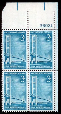 US #1109 Mackinac Bridge Plate Block Of 4 MNH Stamps (c-4) • $0.23