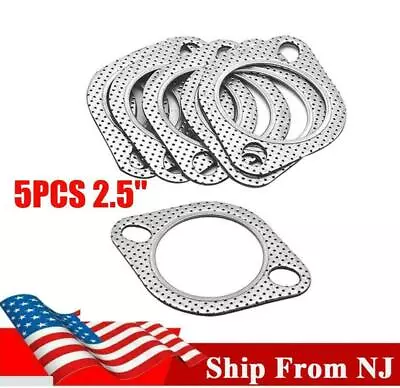 $7.49 • Buy 5XCar 2 Bolt High Temp Exhaust Gasket Flange 2.5in Cylinder Head Gasket Aluminum