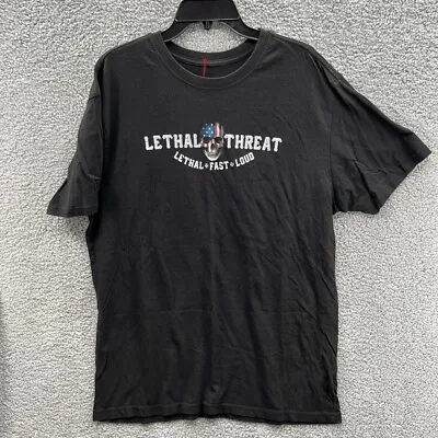 $16.95 • Buy T-Shirt Men's 3X Lethal Threat American Kustom Kulture Skull Biker Black XXX