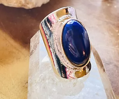 Native American Indian Jewelry Sterling Silver Navajo Lapis Ring. Size6.5 • £72.39