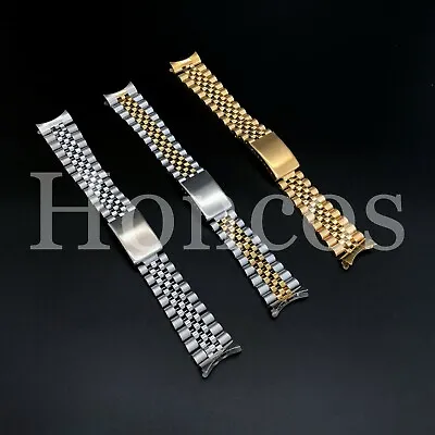 $17.99 • Buy 13 - 20mm Stainless Steel Curved End Jubilee Watch Band Bracelet Fits For Rolex