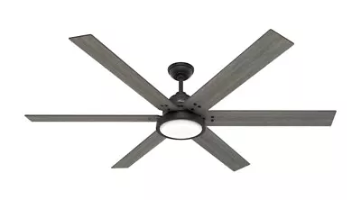 Hunter 70  Matte Black 6 Blade LED Light Wall Control Ceiling Fan • $369