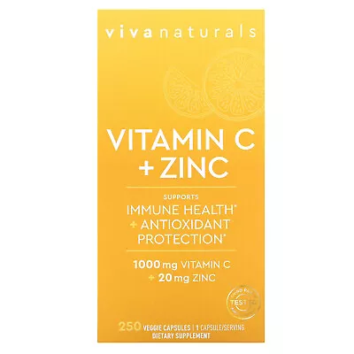 Vitamin C + Zinc 250 Veggie Capsules • $28.46