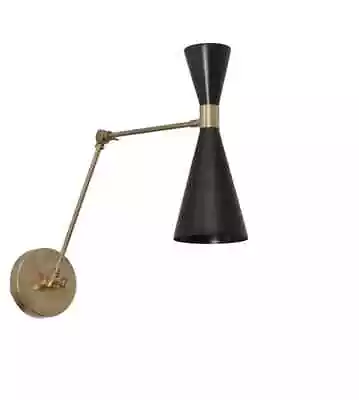 1 Light Curved Arm Modern Wall Sconce Mid Century Brass Wall Fixture A8 • $179.10