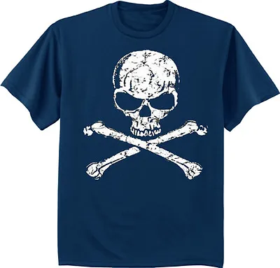Skull And Crossbones T-shirt For Men Pirate Decal Design Tee Shirt Jolly Roger • $10.95