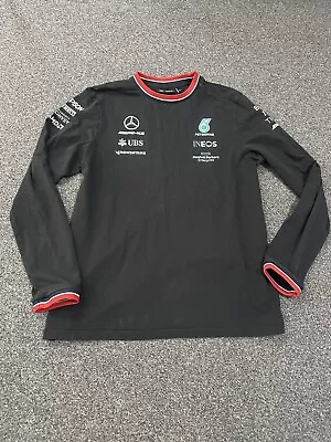 Mercedes F1 2021 Mens Team T-Shirt Black Size Small XL Long Sleeve • £24.99