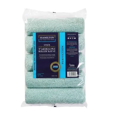 Hamilton Perfection 9  Medium Pile Paint Roller Sleeve 1.75  Core X 5 • £15.95