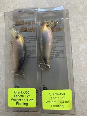 Mega Bait AU8 Crank J50 Floating  1/4 OZ Rattle Crankbait Bass Trout Lure • $9