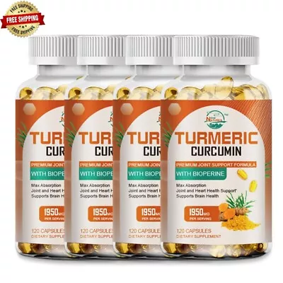Turmeric Curcumin Highest Potency 95% 1950mg With BioPerine Black Pepper Extract • $37.80