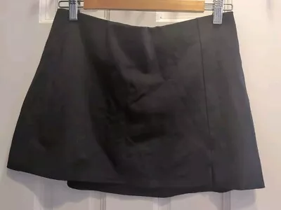 NWT American Eagle Mini Skort Slit Womens Size Medium Black Stretchy • $18