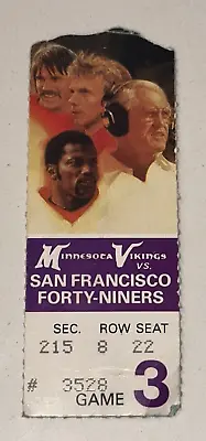 9/8/83 Vikings 49ers Metrodome Ticket Stub Rodger Craig NFL TD #1 Browner Debut • $60.74