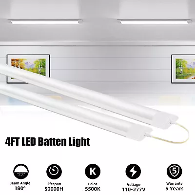 10Pcs LED Shop Lights Garage Fixture Ceiling Lamp Batten Tube Light 4FT US Ship • $97.43