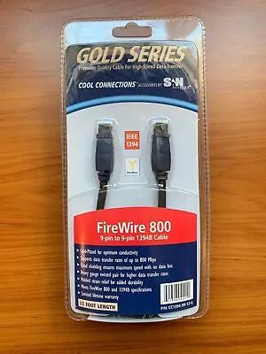 SanMax Gold Series 12' Firewire 800 9-pin To 9-pin 1394B Cable CC1394-99-12-G • $10.99