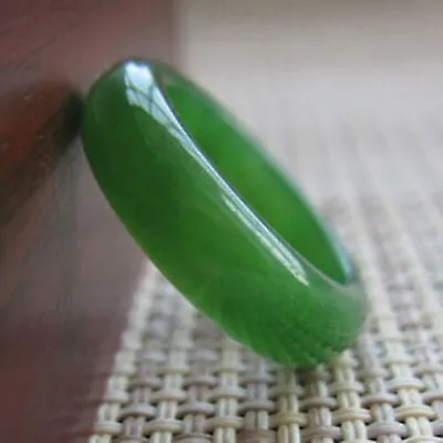  Mens Womens Natural Genuine Real Green Jade Band Ring Size 6 - 13  • $5.39